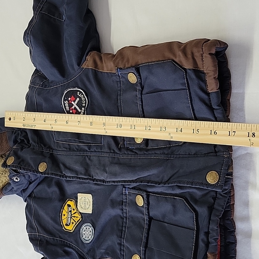 Oshkosh B’gosh Navy Blue Hooded Jacket Winter Coat Full Zip Kids Boys 3T - Picture 10 of 10